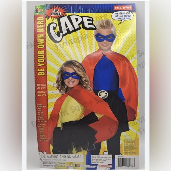 Nwt- kids Halloween-Be Your Own Hero Child Sized Cape -Black - Picture 1 of 4